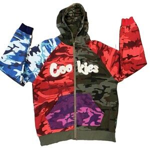 Cookies Clothing Colorful Camo Zip Up Hoodie XL Unisex